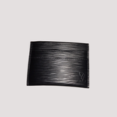 Designer LV Leather Card Holder Black ( Made in Italy)